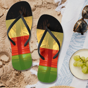 Jamaica Rasta Colours Caribbean Island Beach Jandals