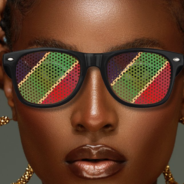 Jamaica Rasta Colours Caribbean Vacation Retro Sunglasses (jamaica rasta colors sunglasses)