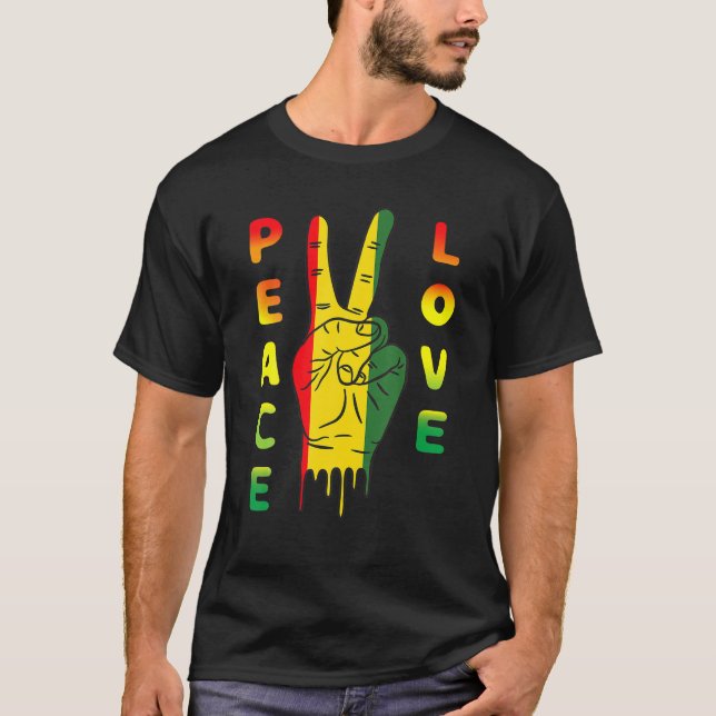 Jamaica Reggae Music Rasta Pride Peace Lov T-Shirt (Front)