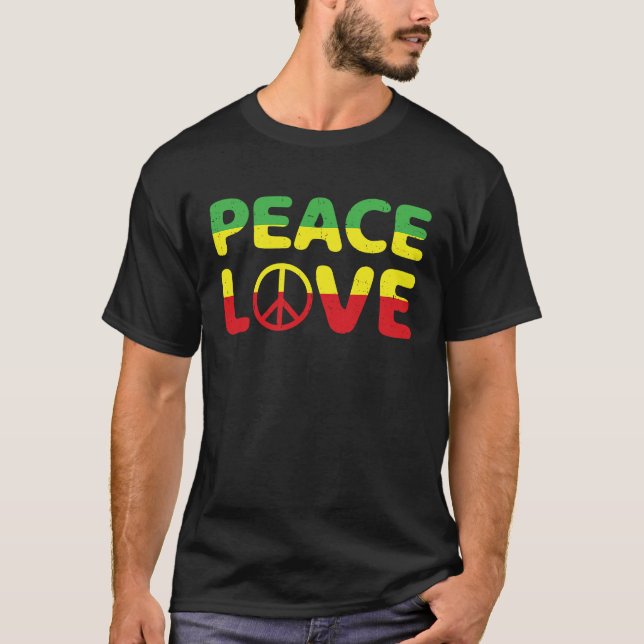 Jamaica Reggae Music Rasta Pride Peace Love  2 T-Shirt (Front)