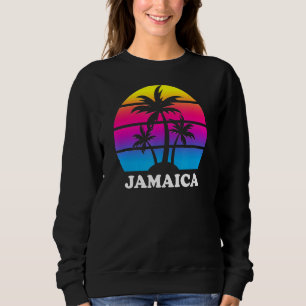 Jamaica Retro Palm Tree Sunset Caribbean Vacation Sweatshirt
