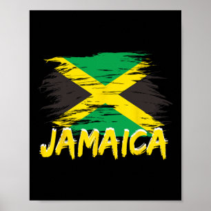 Jamaica Retro Vintage Watercolors Sport Jamaican F Poster