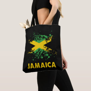 Jamaica Retro Watercolors Jamaican Flag Tote Bag