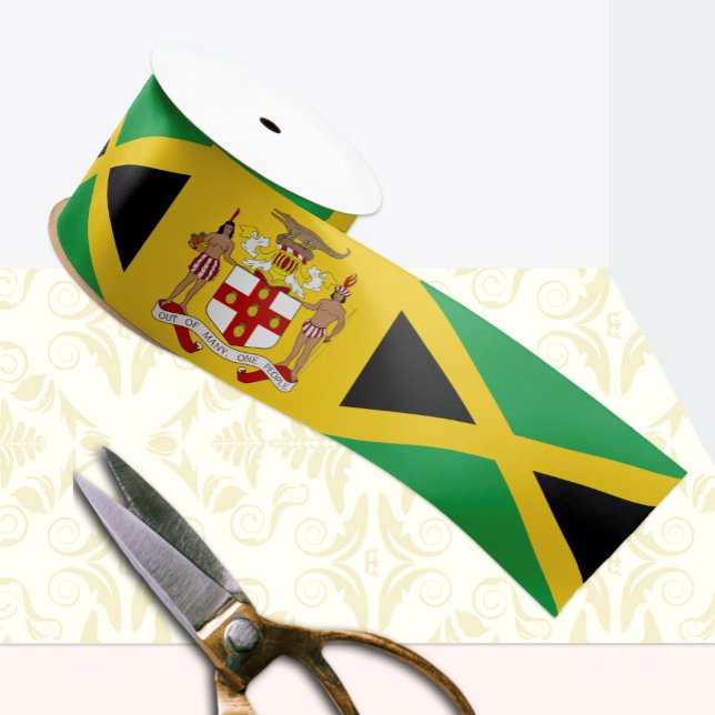 Jamaica Ribbon, Emblem, patriotic, Jamaican Flag Satin Ribbon (Creator Uploaded)