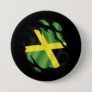 Jamaica Ripped Flag 7.5 Cm Round Badge