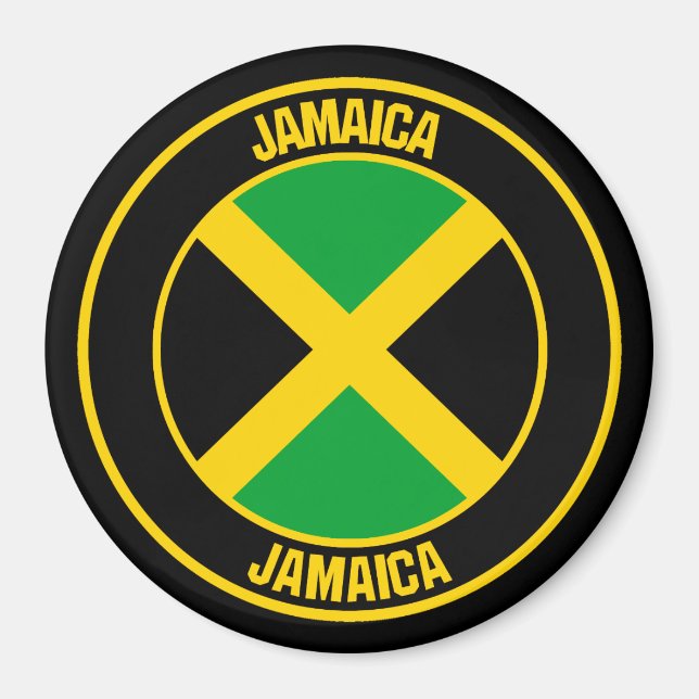 Jamaica Round Emblem Magnet (Front)