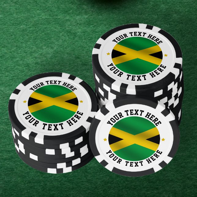Jamaica Round Text Jamaican Flag Poker Chips (Jamaica Round Text Jamaican Flag Poker Chips)