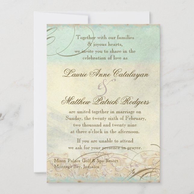 Jamaica Sea Turtle Modern Coastal Ocean Beach Invitation (Front)