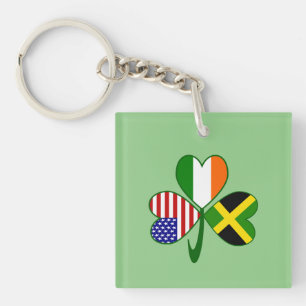 Jamaica Shamrock Key Ring