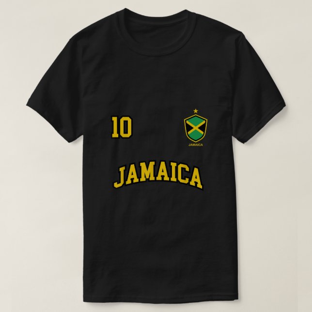 Jamaica Shirt Number 10 Soccer Team Sports Jamaica (Design Front)