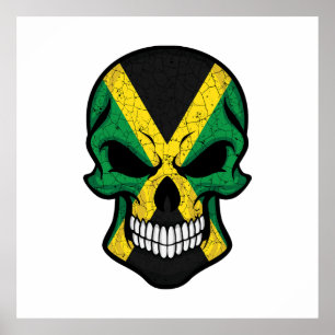 Jamaica Smiling Skull Flag Poster