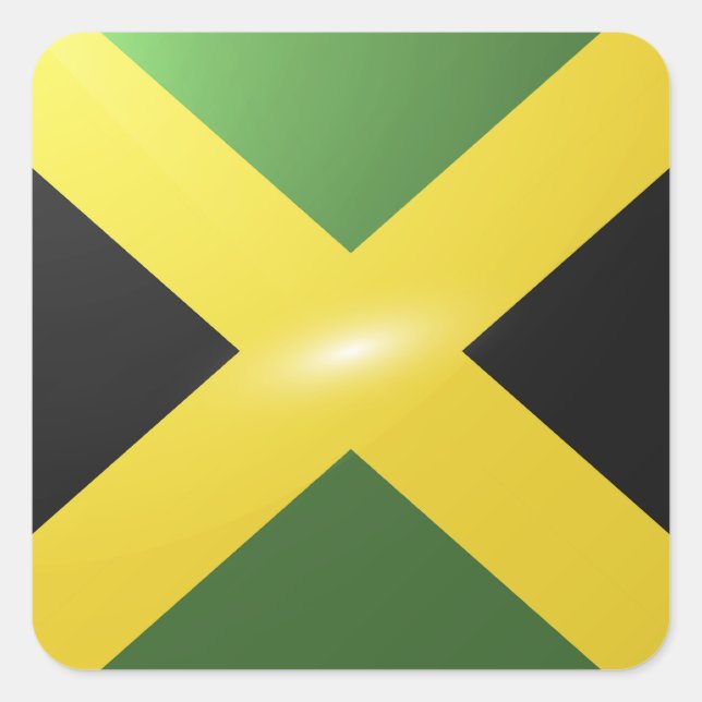 Jamaica square glossy flag square sticker (Front)