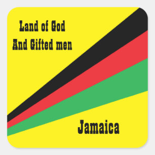 jamaica sticker-land of god and gifted men square sticker