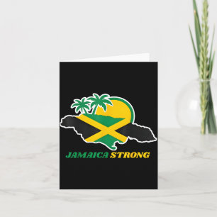 Jamaica Strong I Love Jamaican Flag Heart Women Me Card