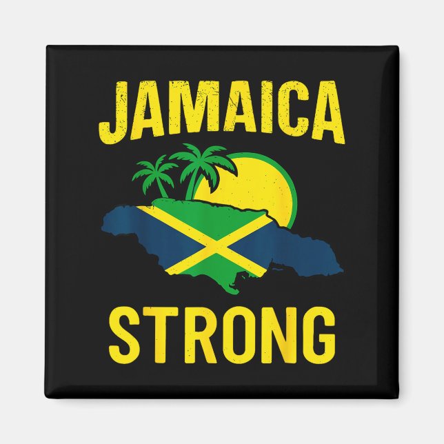 Jamaica Strong I Love Jamaican Flag Heart Women Me Magnet (Front)