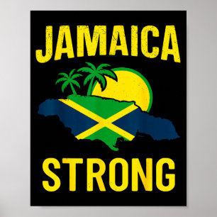 Jamaica Strong I Love Jamaican Flag Heart Women Me Poster