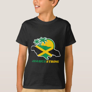 Jamaica Strong I Love Jamaican Flag Heart Women Me T-Shirt