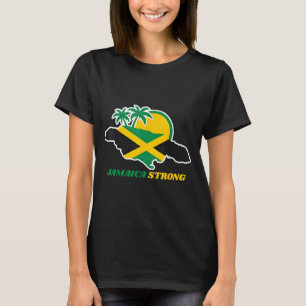 Jamaica Strong I Love Jamaican Flag Heart Women Me T-Shirt