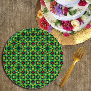 Jamaica Table Sets, Hearts & Jamaica Flag Paper Plate