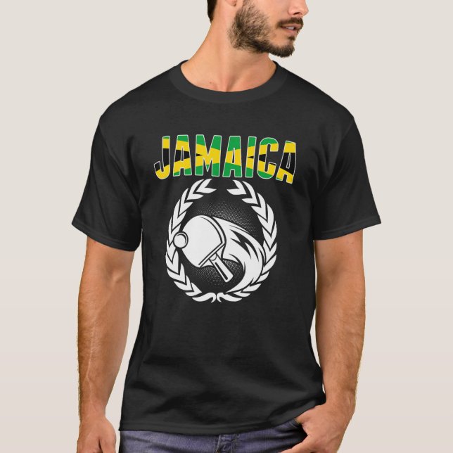 Jamaica Table Tennis   Jamaican Ping Pong Supporte T-Shirt (Front)
