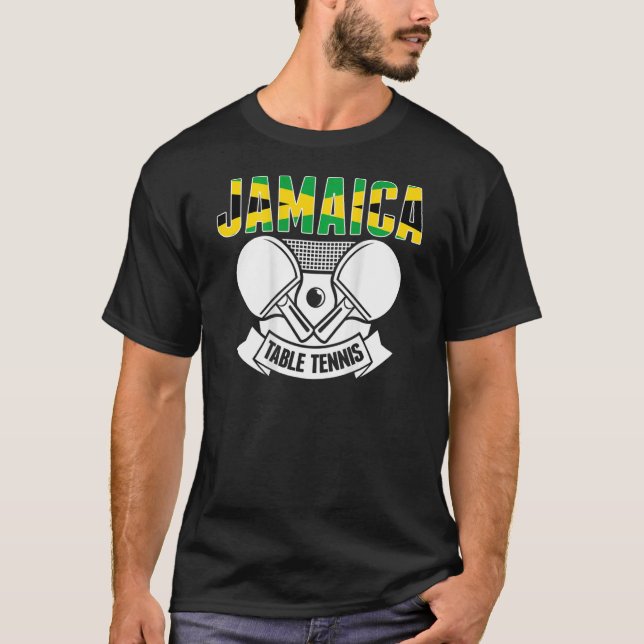 Jamaica Table Tennis  Support Jamaican Ping Pong T T-Shirt (Front)