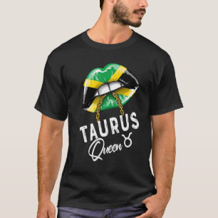 Jamaica Taurus Queen Zodiac Birthday Jamaican Flag T-Shirt