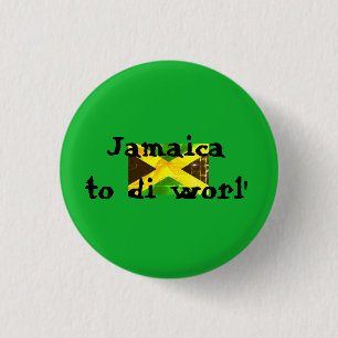 Jamaica to the world Jamaican flag green 3 Cm Round Badge