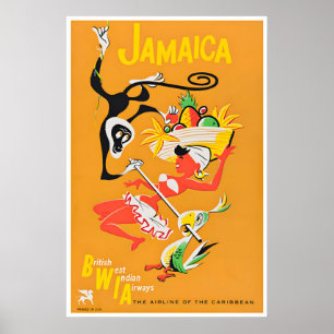 Jamaica Travel Art Print Poster Jamaican Vintage