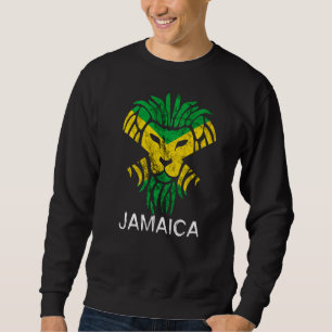 Jamaica Tropical Lion Head Proud Jamaican Roots Fl Sweatshirt