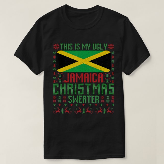 Jamaica Ugly Christmas Sweater Jamaica Flag for Ja (Design Front)