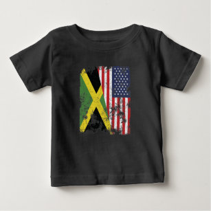 Jamaica USA Flag - Half American Baby T-Shirt