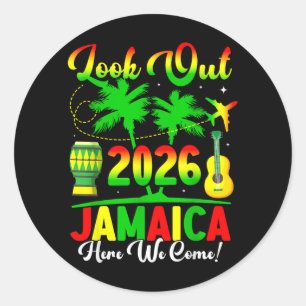 Jamaica Vacation 2026 Here Come Matching Birthday Classic Round Sticker
