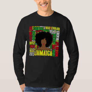 Jamaica Vacation Afro Woman Word Art T-Shirt