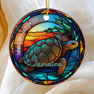 Jamaica Vacation Souvenir  Ceramic Tree Decoration