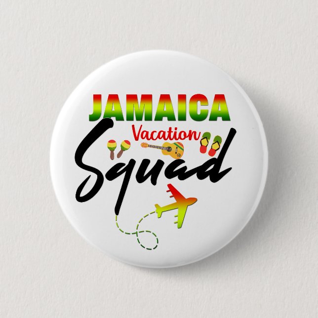 Jamaica Vacation Squad Group Matching Reggae  6 Cm Round Badge (Front)