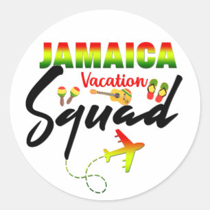 Jamaica Vacation Squad Group Matching Reggae  Classic Round Sticker