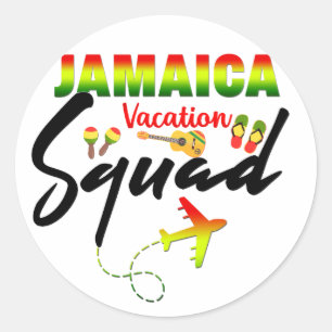 Jamaica Vacation Squad Group Matching Reggae Classic Round Sticker