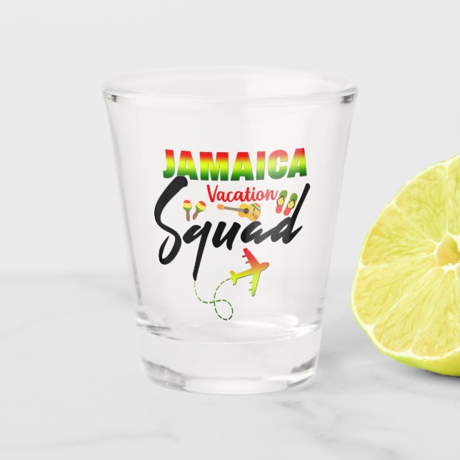 Jamaica Vacation Squad Group Matching Reggae  Shot Glass (Front)