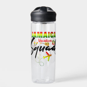 Jamaica Vacation Squad Group Matching Reggae Water Bottle
