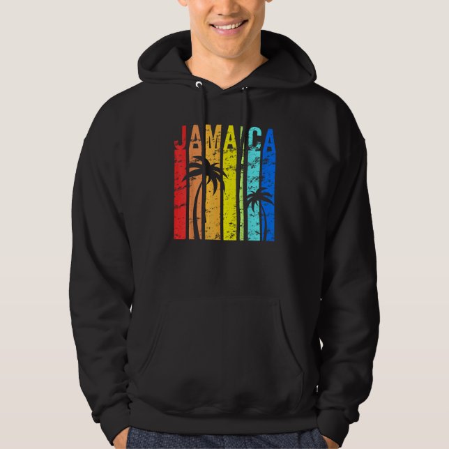 Jamaica Vintage Design Jamaican Island Vacation Ja Hoodie (Front)