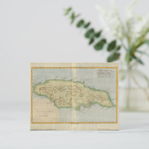 Jamaica Vintage Map Postcard
