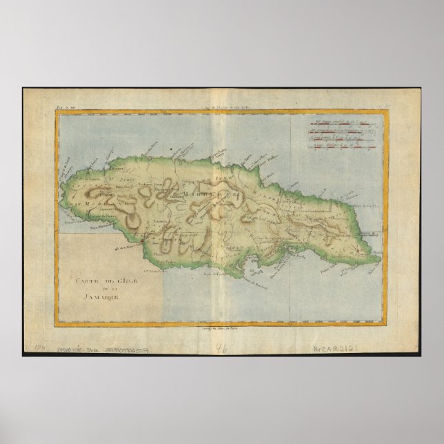 Jamaica Vintage Map Poster (Front)