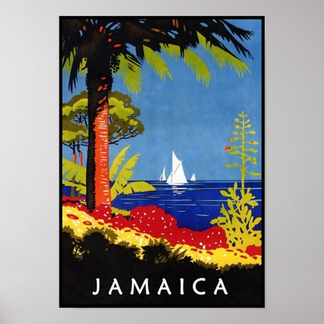 Jamaica Vintage Retro Art Deco Travel Poster (Front)