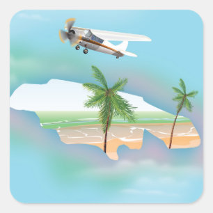 Jamaica Vintage travel poster Square Sticker