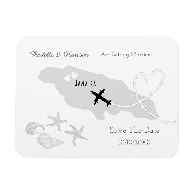 Jamaica Wedding Destination Save The Date Magnet (Horizontal)