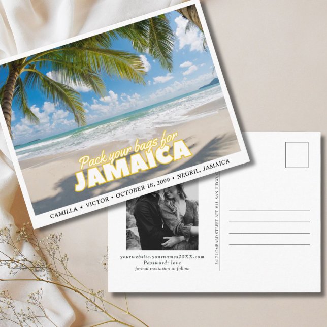 Jamaica Wedding Destination Save the Date Postcard (Jamaica Wedding Destination Save the Date Postcard
)