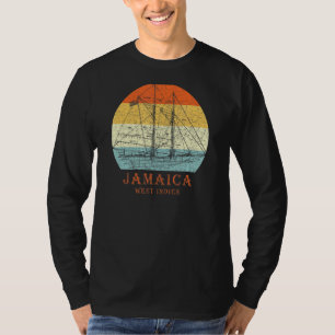 Jamaica West Indies Vintage Blueprint Sailboat Vac T-Shirt