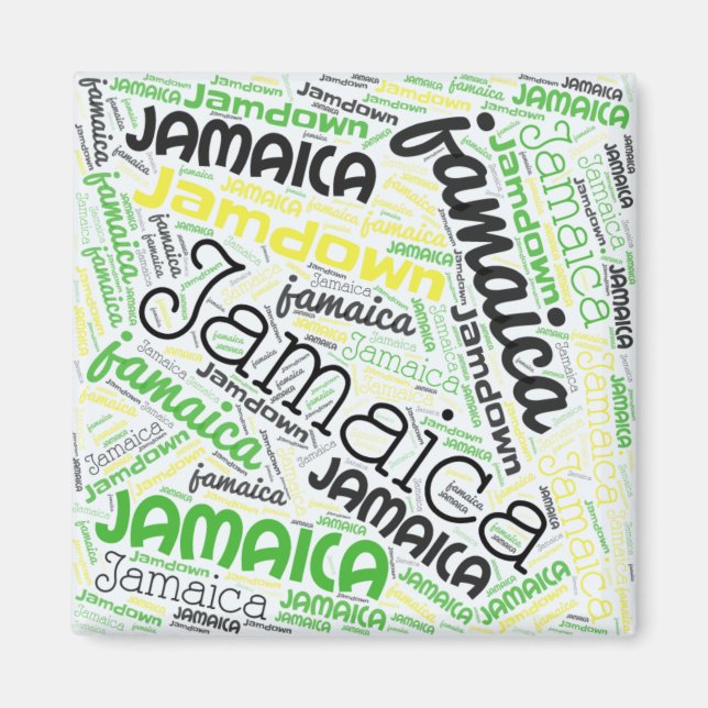 Jamaica Word Cloud  Magnet (Front)