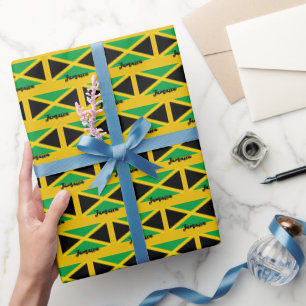 Jamaica Wrapping Paper, Jamaican Flag patriot Gold Paper