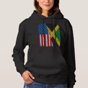 Jamaican American Flag Half USA Jamaica Root Proud Hoodie